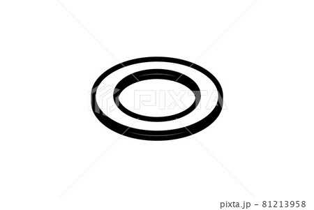 白黒のシンプルなワッシャーのアイソメトリックアイコン、スケボーパーツ 白黒のシンプルなワッシャーのアイソメトリックアイコン、スケボーパーツ 81213958