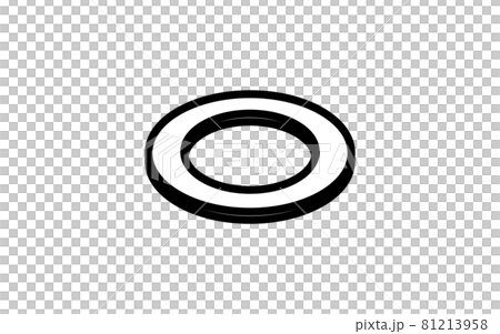 白黒のシンプルなワッシャーのアイソメトリックアイコン、スケボーパーツ 白黒のシンプルなワッシャーのアイソメトリックアイコン、スケボーパーツ 81213958