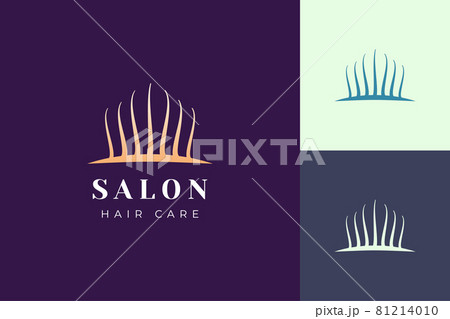 Salon logo template with simple and luxury hair shape 81214010