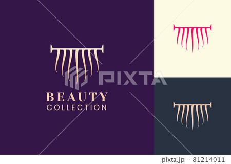Salon logo template with simple and luxury hair shape 81214011