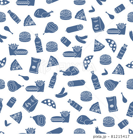 Seamless Pattern Fast Food Snack Picnic Unhealthy 81215417