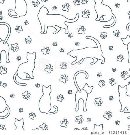 Vector seamless Pattern Cat Animal Pet Kitty Vector seamless Pattern Cat Animal Pet Kitty 81215418