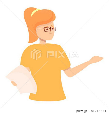 Confused teacher icon cartoon vector. Hesitant choice Confused teacher icon cartoon vector. Hesitant choice 81216631