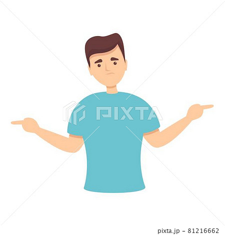 Confused man icon cartoon vector. Vuca uncertainty 81216662