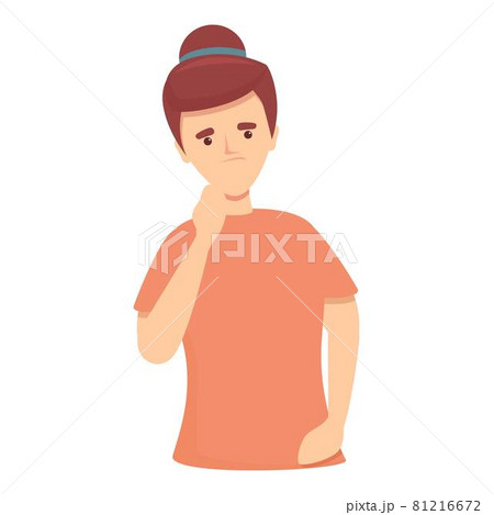 Thinking mother icon cartoon vector. Uncertainty question Thinking mother icon cartoon vector. Uncertainty question 81216672