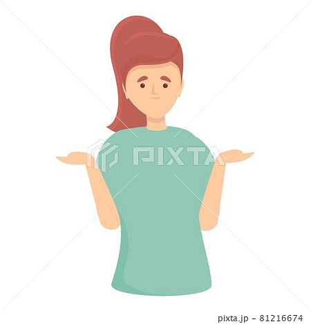 Sister confused icon cartoon vector. Uncertainty question Sister confused icon cartoon vector. Uncertainty question 81216674