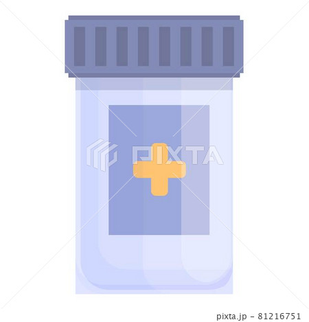 Pills jar icon cartoon vector. Bottle pill 81216751