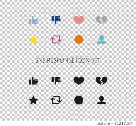 Smartphone SNS reaction image icon set 81217104