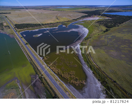 Pampas lagoon, aerial view 81217624