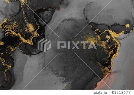 Dark gold abstract background of marble liquid ink art painting on paper . Dark gold abstract background of marble liquid ink art painting on paper . 81218577