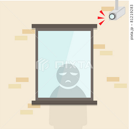 空き巣 防犯カメラ 家 窓 外から見ている 入れない がっかり 81219283