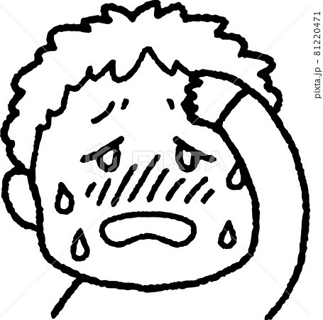 熱を出した男の子のイラストのイラスト素材