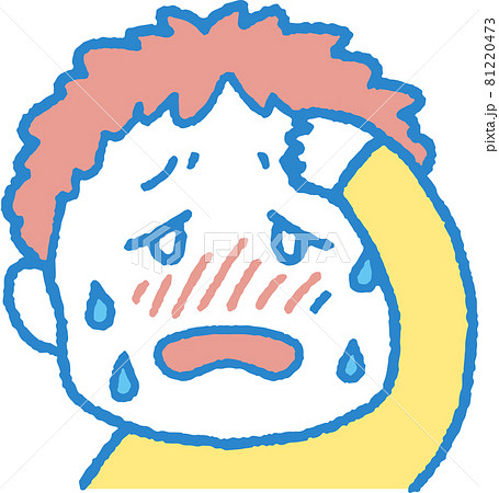 熱を出した男の子のイラストのイラスト素材