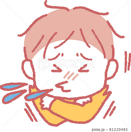 くしゃみをする男の子のイラストのイラスト素材 8124