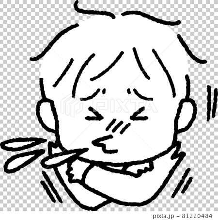 くしゃみをする男の子のイラスト 81220484