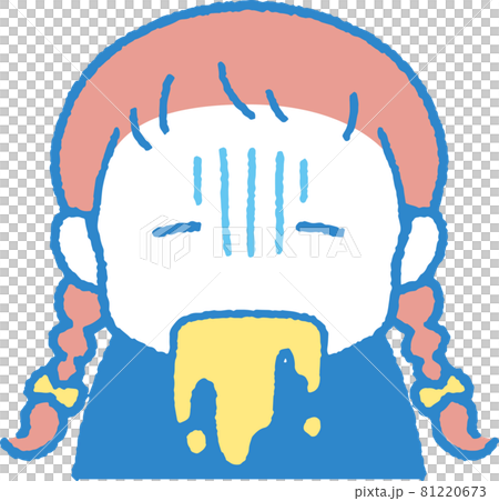 嘔吐する女の子のイラスト 81220673
