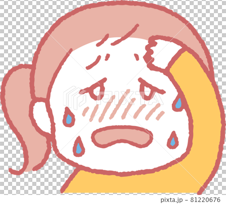 熱を出した女の子のイラストのイラスト素材