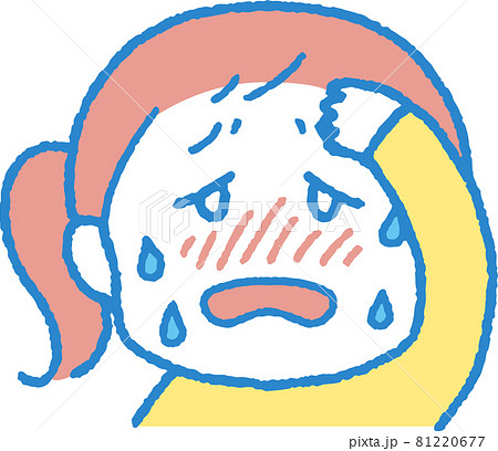 熱を出した女の子のイラストのイラスト素材