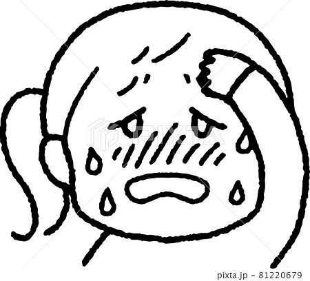 熱を出した女の子のイラストのイラスト素材