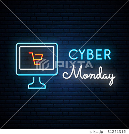 Cyber Monday neon signboard. Cyber Monday neon signboard. 81221316