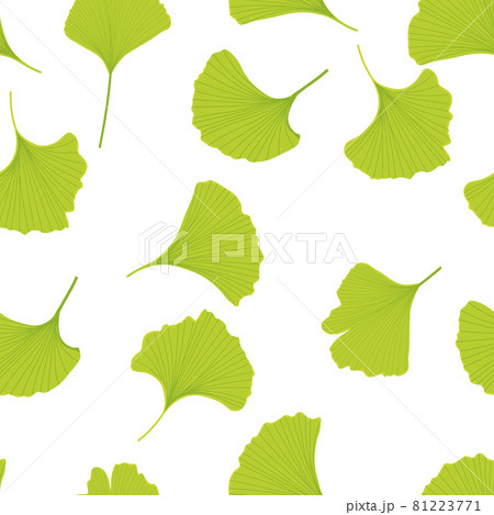 Vector stock illustration of gingko leaf. An endless pattern of green leaves. For wrapping paper. Ideal for wallpaper, surface textures, textiles. Vector stock illustration of gingko leaf. An endless pattern of green leaves. For wrapping paper. Ideal for wallpaper, surface textures, textiles. 81223771