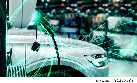 EV charging station for electric car in concept of green energy and eco power 81225038