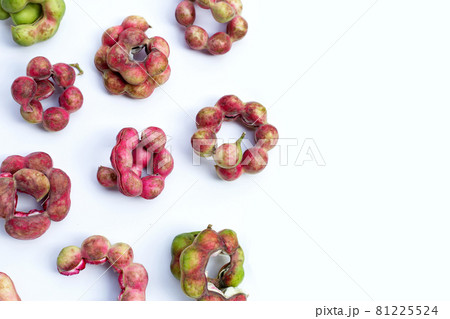 Manila tamarind fruit isolated on white background 81225524
