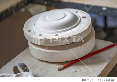 Inside the workshop of a faience manufacturing company. Konakovo, Russia 81226038