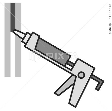 隙間にコーキンをして防水加工するイラスト 81226848