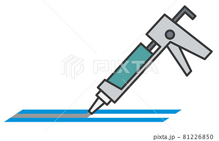 隙間にコーキンをして防水加工するイラスト 81226850