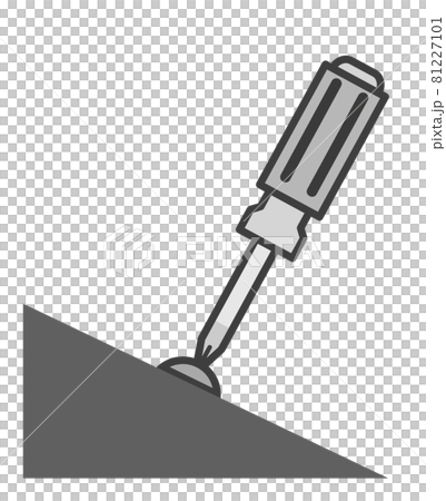 ドライバーでネジを回して固定するイラスト 81227101