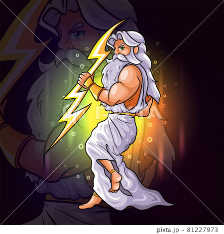 The Gods Of Zeus With The Golden Lightning のイラスト素材