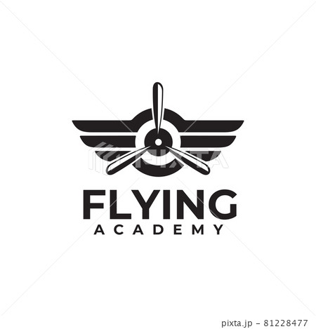 Airplane aviation training course vector logo design Airplane aviation training course vector logo design 81228477