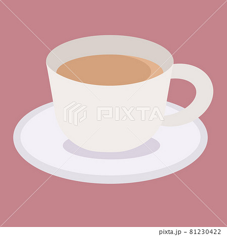 シンプルでかわいいホットカフェオレのイラストのイラスト素材