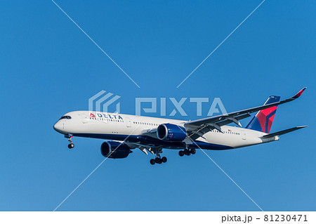 【浮島町公園からA滑走路に着陸する デルタ航空機】 81230471