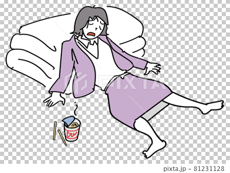 気力が尽きてだらける女性 気力が尽きてだらける女性 81231128