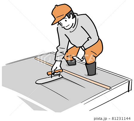 職人-壁を塗装修理する左官 職人-壁を塗装修理する左官 81231144