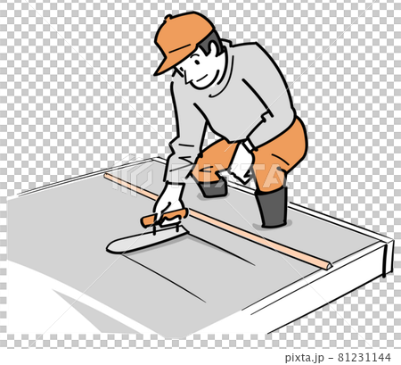 職人-壁を塗装修理する左官 職人-壁を塗装修理する左官 81231144