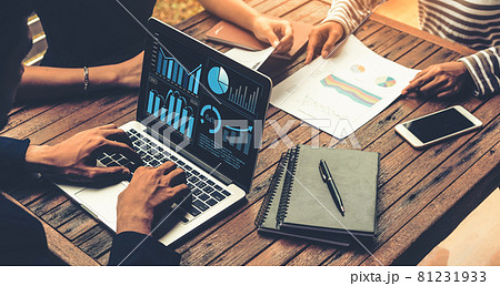 Business visual data analyzing technology by creative computer software 81231933
