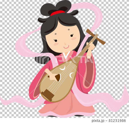 七福神之一的弁財天的插圖 七福神之一的弁財天的插圖 81231986