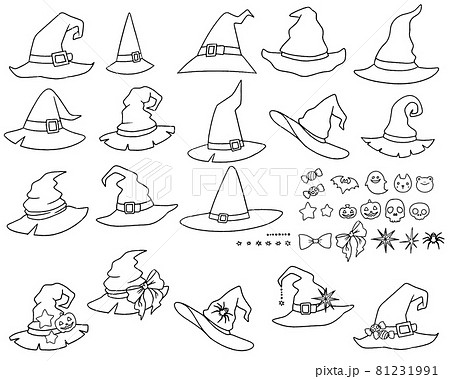魔女の帽子の線画イラスト 魔女の帽子の線画イラスト 81231991