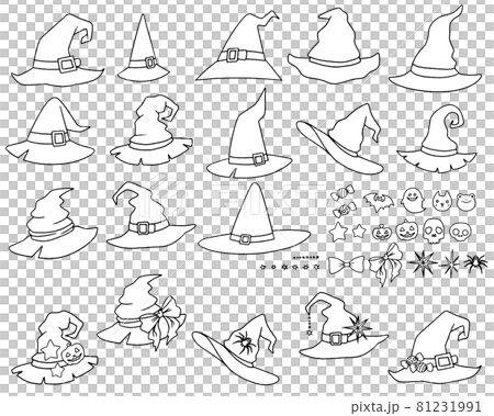 魔女の帽子の線画イラスト 魔女の帽子の線画イラスト 81231991