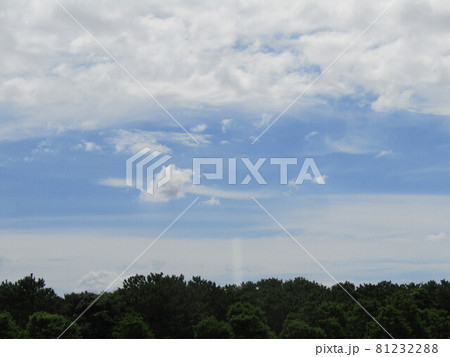 夏の青空と白い雲 81232288