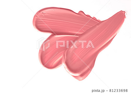 Coral beauty cosmetic texture isolated on white background, smudged makeup emulsion cream smear or foundation smudge, crushed cosmetics product and paint strokes Coral beauty cosmetic texture isolated on white background, smudged makeup emulsion cream smear or foundation smudge, crushed cosmetics product and paint strokes 81233698