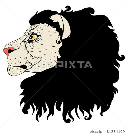 Lion Head Profile Designのイラスト素材