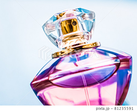 Perfume bottle on glossy background, sweet floral scent, glamour fragrance and eau de parfum as holiday gift and luxury beauty cosmetics brand design Perfume bottle on glossy background, sweet floral scent, glamour fragrance and eau de parfum as holiday gift and luxury beauty cosmetics brand design 81235591