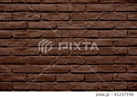 チョコレート&コーヒーカラーがおいしそうな、レンガブロックの壁 チョコレート&コーヒーカラーがおいしそうな、レンガブロックの壁 81237346