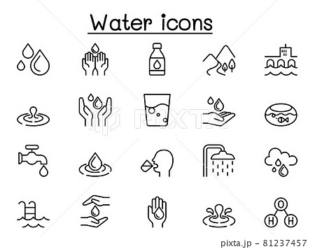 Water icons in thin line style 81237457