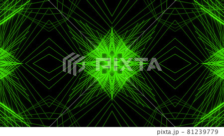 黄緑色 模様 ゴシック 万華鏡 Cg 背景 壁紙のイラスト素材