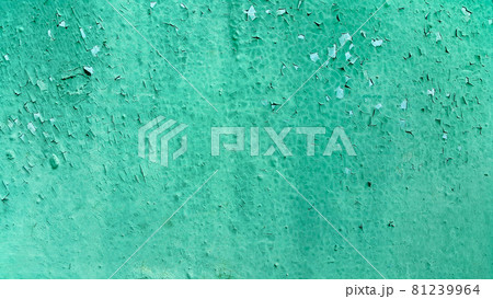 Texture of green painted metallic wall cracked from time Texture of green painted metallic wall cracked from time 81239964